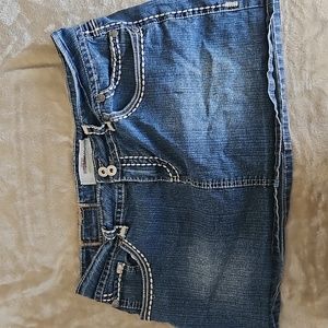 Hydrolic mini Jean skirt